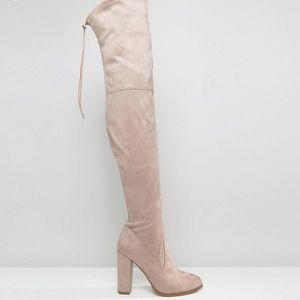 Gray Over the Knee Boots